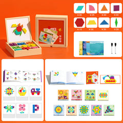 🎁Vroege kerstuitverkoop 49% KORTING🔥Houten magnetische patroonblokkenpuzzel set🧩