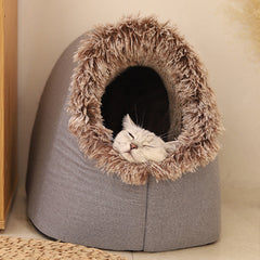 🐾❄️ Winter Warm Huisdiergrot Bed – Gezellig onderkomen, geïsoleerd en stijlvol neutraal ontwerp!