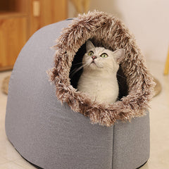 🐾❄️ Winter Warm Huisdiergrot Bed – Gezellig onderkomen, geïsoleerd en stijlvol neutraal ontwerp!