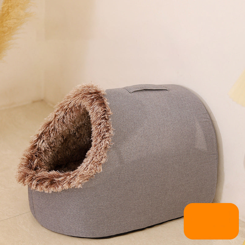 🐾❄️ Winter Warm Huisdiergrot Bed – Gezellig onderkomen, geïsoleerd en stijlvol neutraal ontwerp!