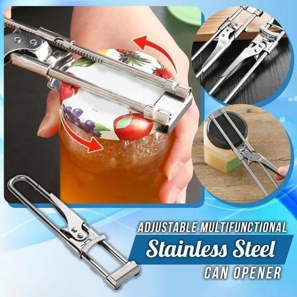 💪 Gemakkelijk Deksels Openen – Verstelbare RVS Blikopener met Antislip Grip! 🍶🔧