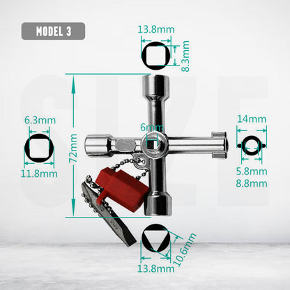 Multi-Functional Utilities Key Wrench