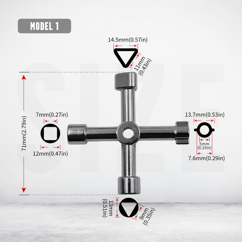 Multi-Functional Utilities Key Wrench