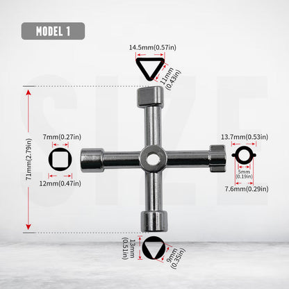 Multi-Functional Utilities Key Wrench