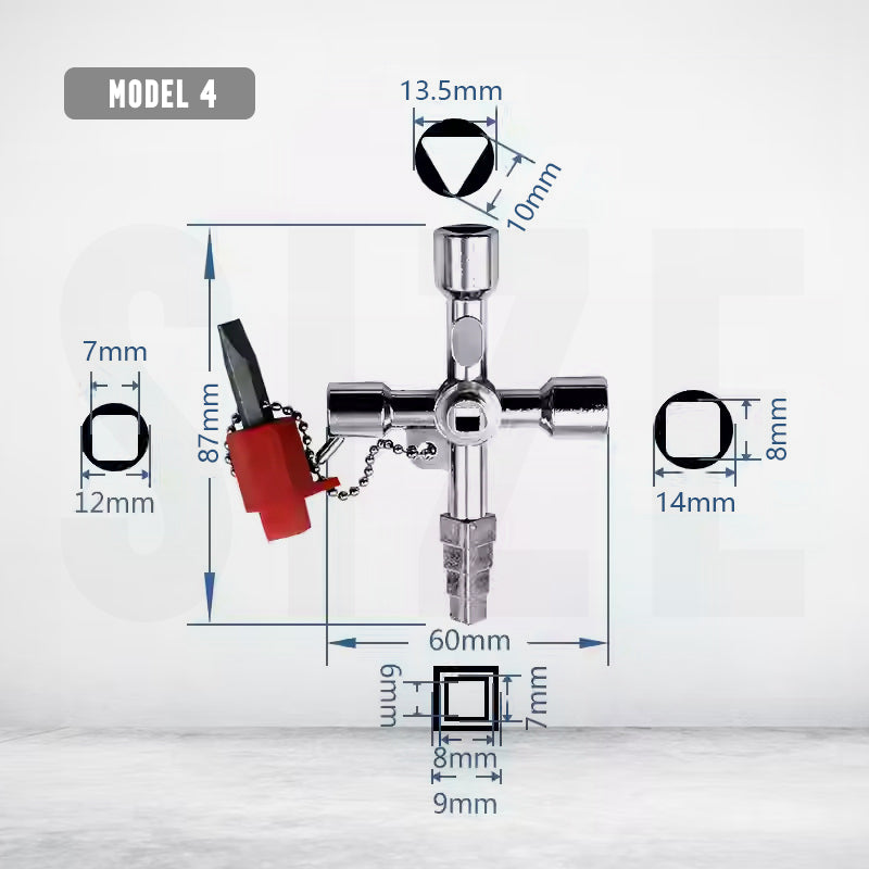 Multi-Functional Utilities Key Wrench