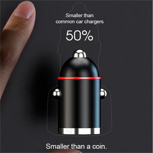Compacte snellader met 2 poorten voor in de auto