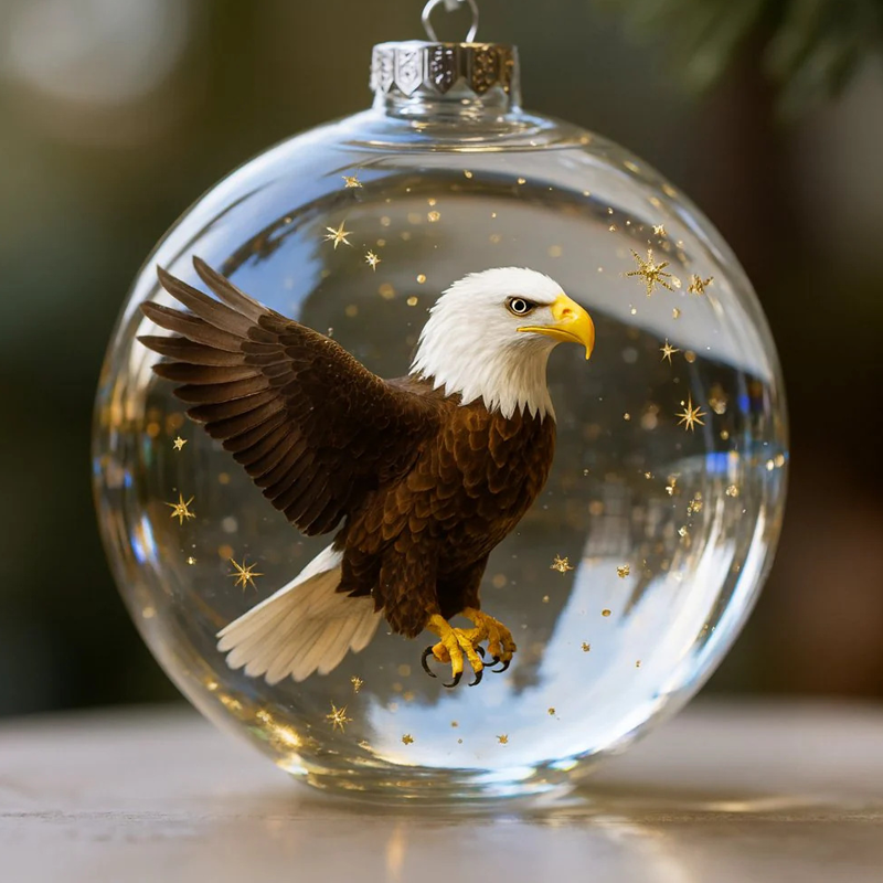 Nature's Vogel Ornament in Glaslook Bolvorm