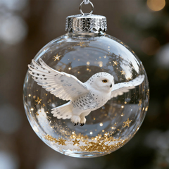 Nature's Vogel Ornament in Glaslook Bolvorm