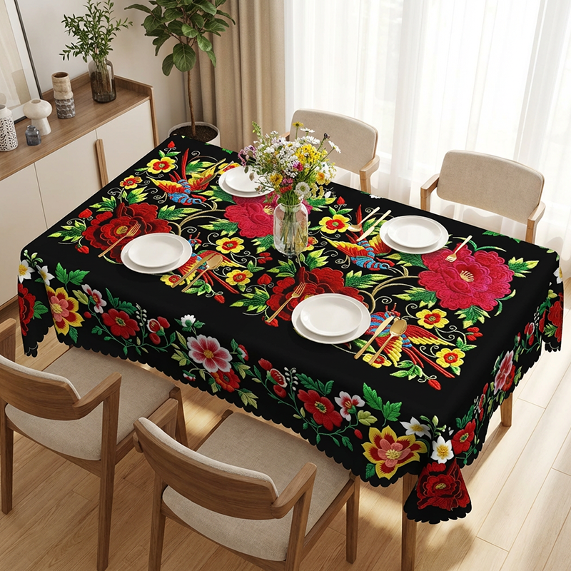 🔥Nieuw binnen 50% KORTING🎁Mexicaans bloemendekje met geschulpte rand