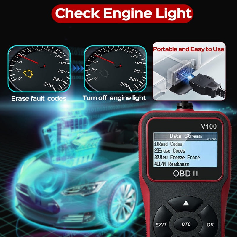 🎉Nieuwjaars Cadeau 50% KORTING!🔧Multifunctionele OBD II Motor Foutcodelezer - Snel Fouten Lezen/Wissen & Realtime Bewaking: Compatibel Met Meeste Benzinevoertuigen (Na 1996!)