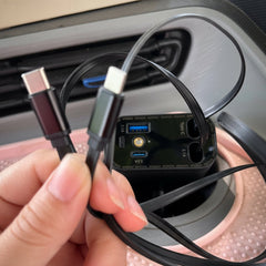 ✨Supersnelle 4-in-1 Autolader 90W – met Oprolbare Kabels & Sfeervolle Sterrenhemel 🚗🌌
