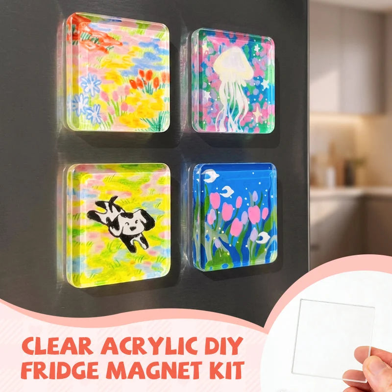 DIY koelkastmagneetset van helder acryl