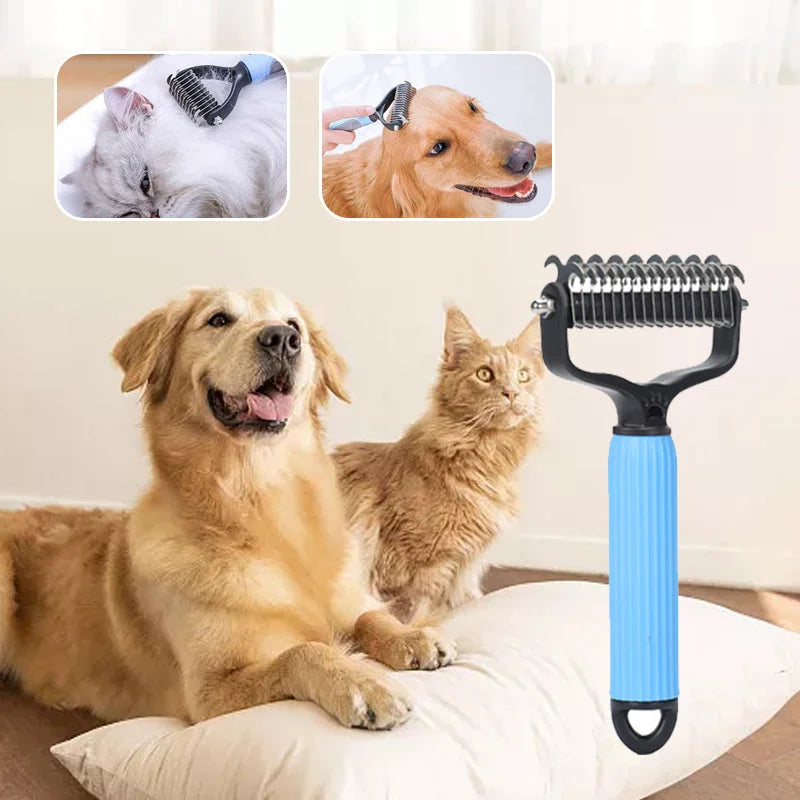 Dubbelzijdige ontklitkam voor honden en katten